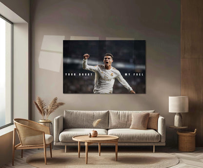Cristiano Ronaldo – Your Doubt Is My Fuel Metal Poster CR7 Motivation Wall Art | Football Legend Inspirational Metal Frame