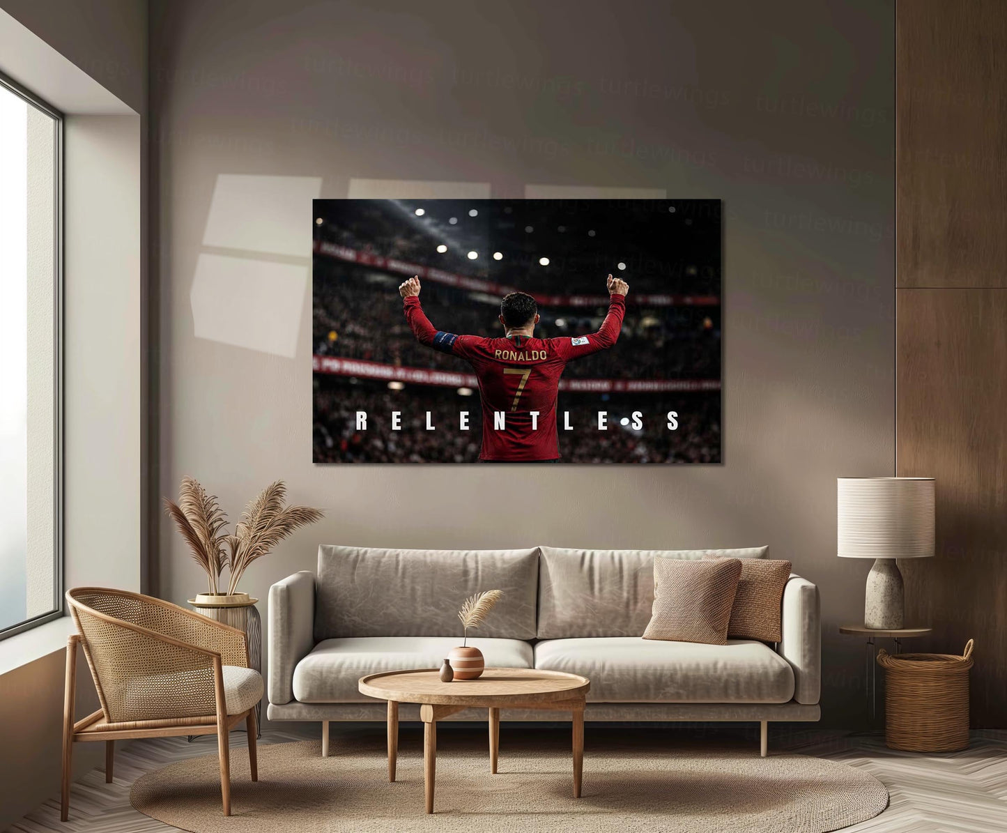 Cristiano Ronaldo – Relentless Metal Poster CR7 Champion Mindset Wall Art | Football Motivation Metal Frame