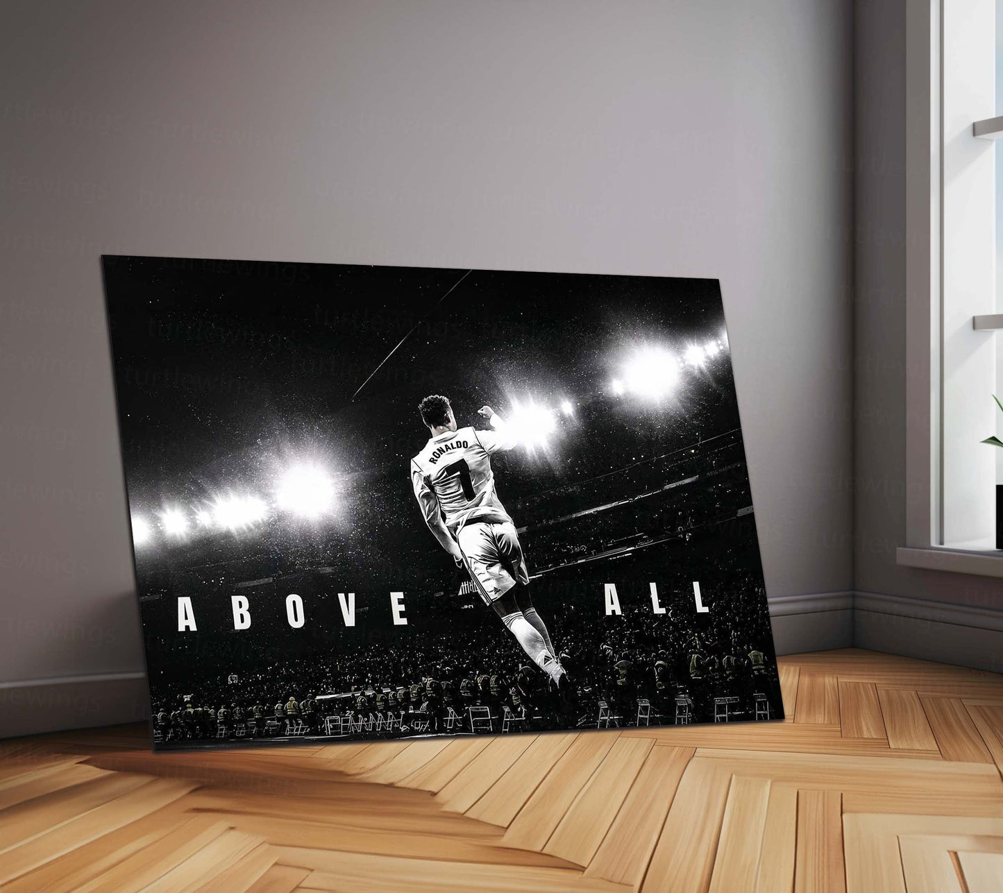 Cristiano Ronaldo – Above All Metal Poster CR7 Legacy Wall Art | Football Greatness Motivation Metal Frame