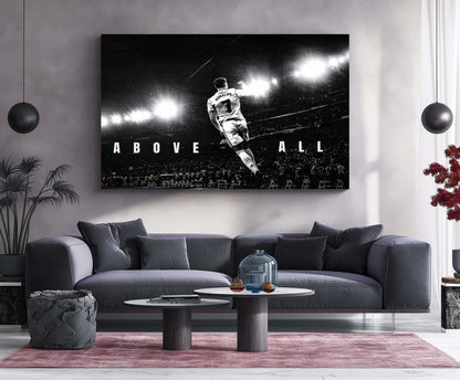 Cristiano Ronaldo – Above All Metal Poster CR7 Legacy Wall Art | Football Greatness Motivation Metal Frame