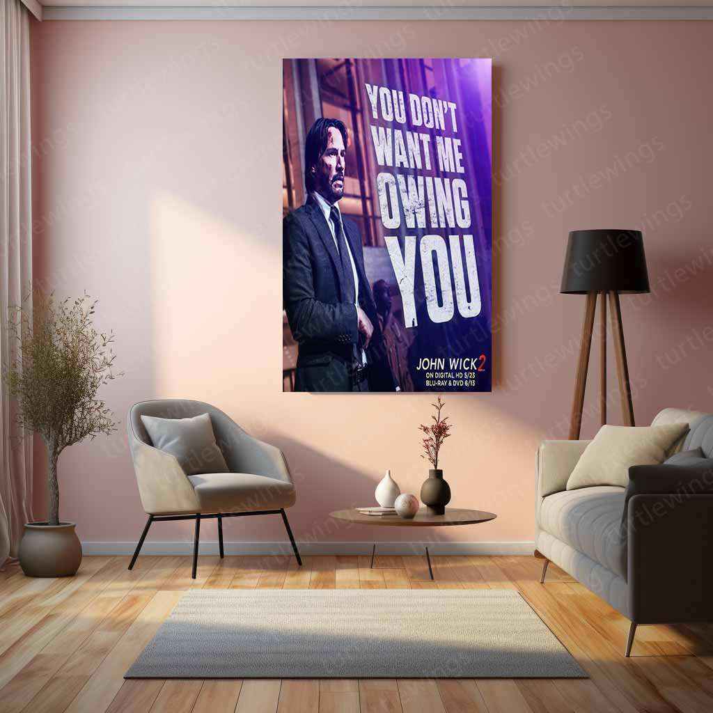 John Wick Metal Poster | Action Movie Wall Art | High-Quality Assassin Aesthetic Print - TURTLEWINGS