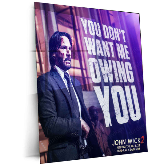 John Wick Metal Poster | Action Movie Wall Art | High-Quality Assassin Aesthetic Print - TURTLEWINGS