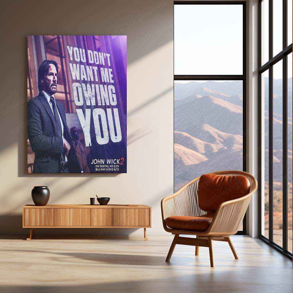 John Wick Metal Poster | Action Movie Wall Art | High-Quality Assassin Aesthetic Print - TURTLEWINGS