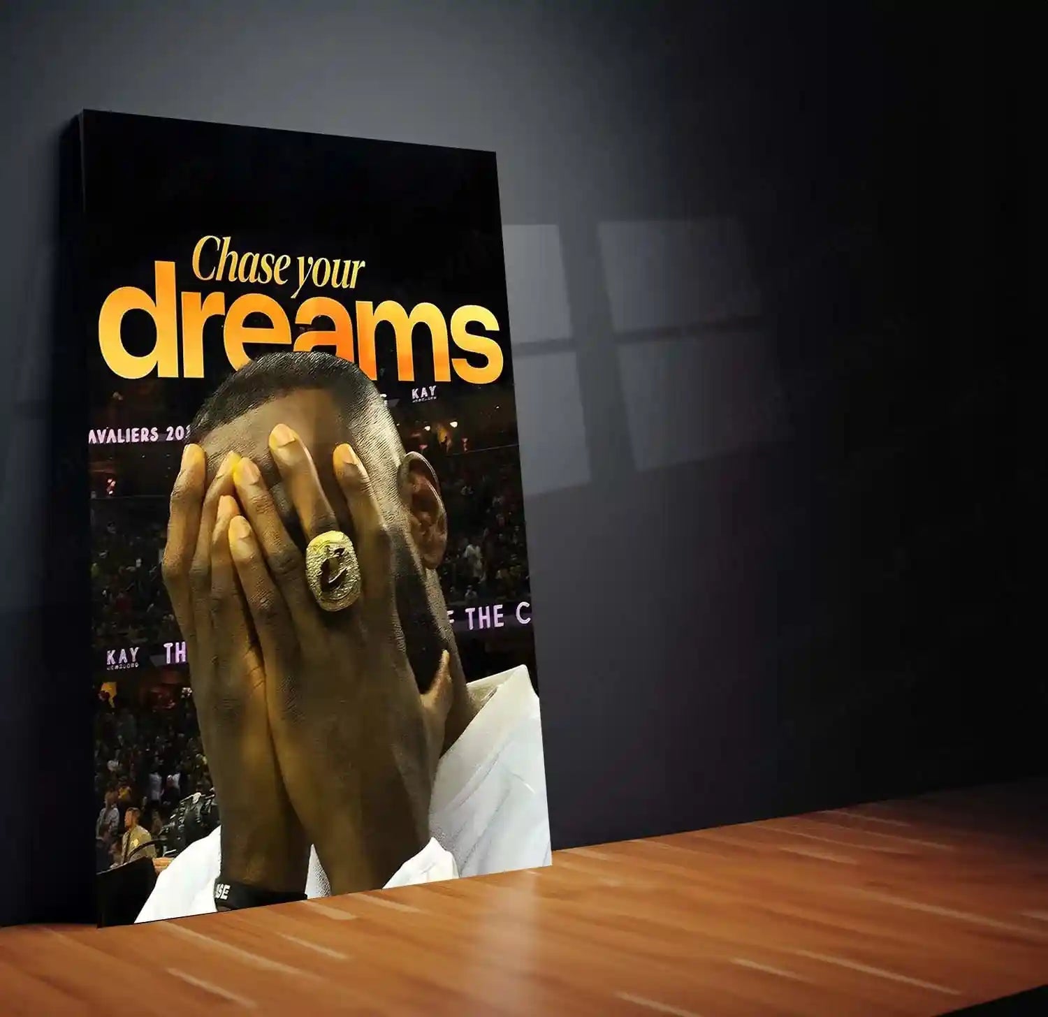 Quote Metal Poster | LeBron James – Chase Your Dreams Metal Frame Greatness Through Perseverance Basketball Wall Art | Champion Mindset Quote Metal Poster - TURTLEWINGS