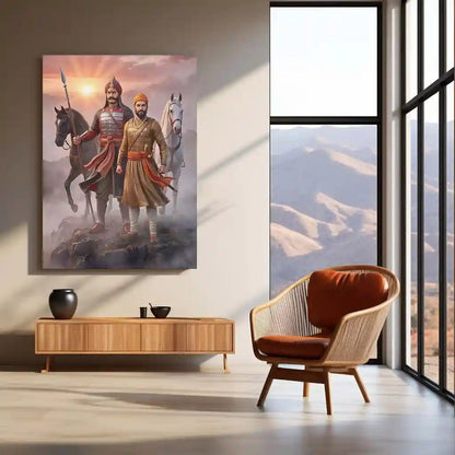 Chhatrapati Shivaji Maharaj & Maharana Pratap Metal Frame | ndian Valor & Rajput–Maratha Pride Wall Art - TURTLEWINGS