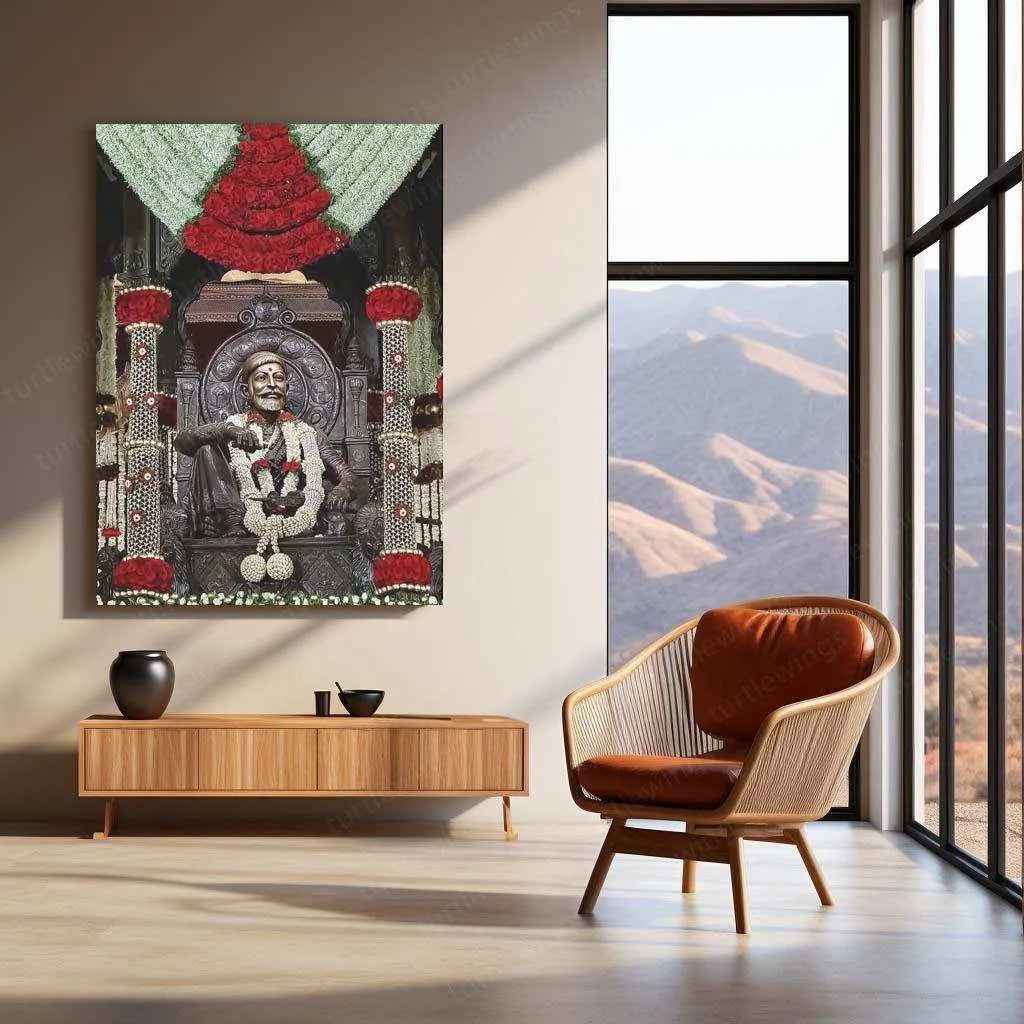 Chhatrapati Shivaji Maharaj Metal Frame - Honoring the Great Maratha Leader 4 - TURTLEWINGS