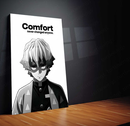 Anime Metal Poster | Zenitsu Agatsuma – Demon Slayer | Anime Growth Mindset Metal Frame