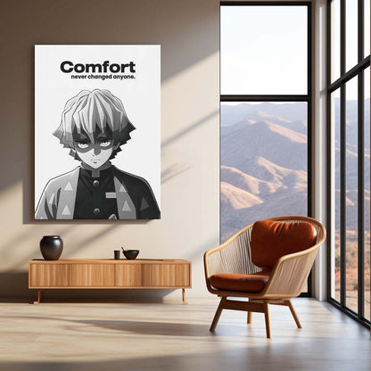 Anime Metal Poster | Zenitsu Agatsuma – Demon Slayer | Anime Growth Mindset Metal Frame