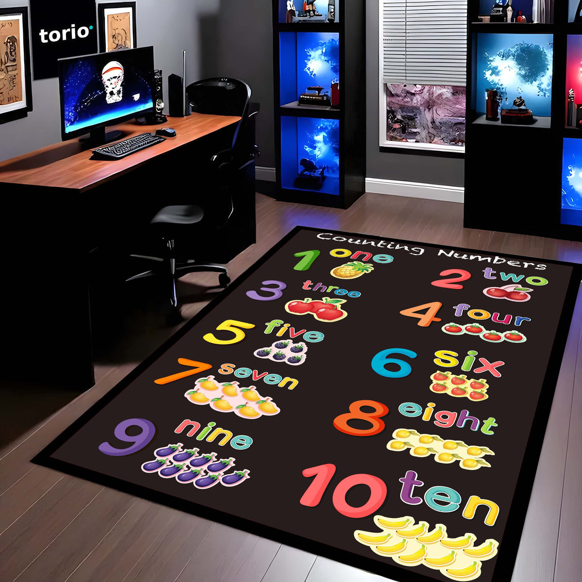 Kids Counting Numbers Learning Rubber Floor Mat (3 mm Thick) | 1 to 10 Educational Play Mat for Toddlers, Preschool & Nursery Room