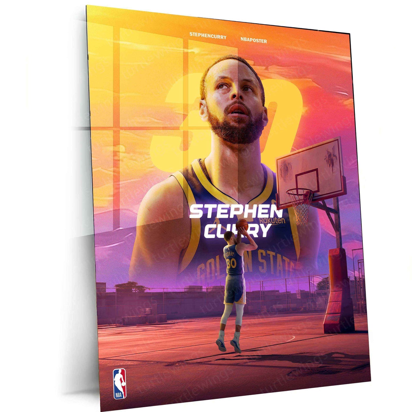 Stephen Curry Metal Frame â The Basketball Legend in Style - TURTLEWINGS