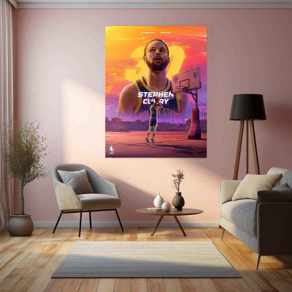 Stephen Curry Metal Frame â The Basketball Legend in Style - TURTLEWINGS