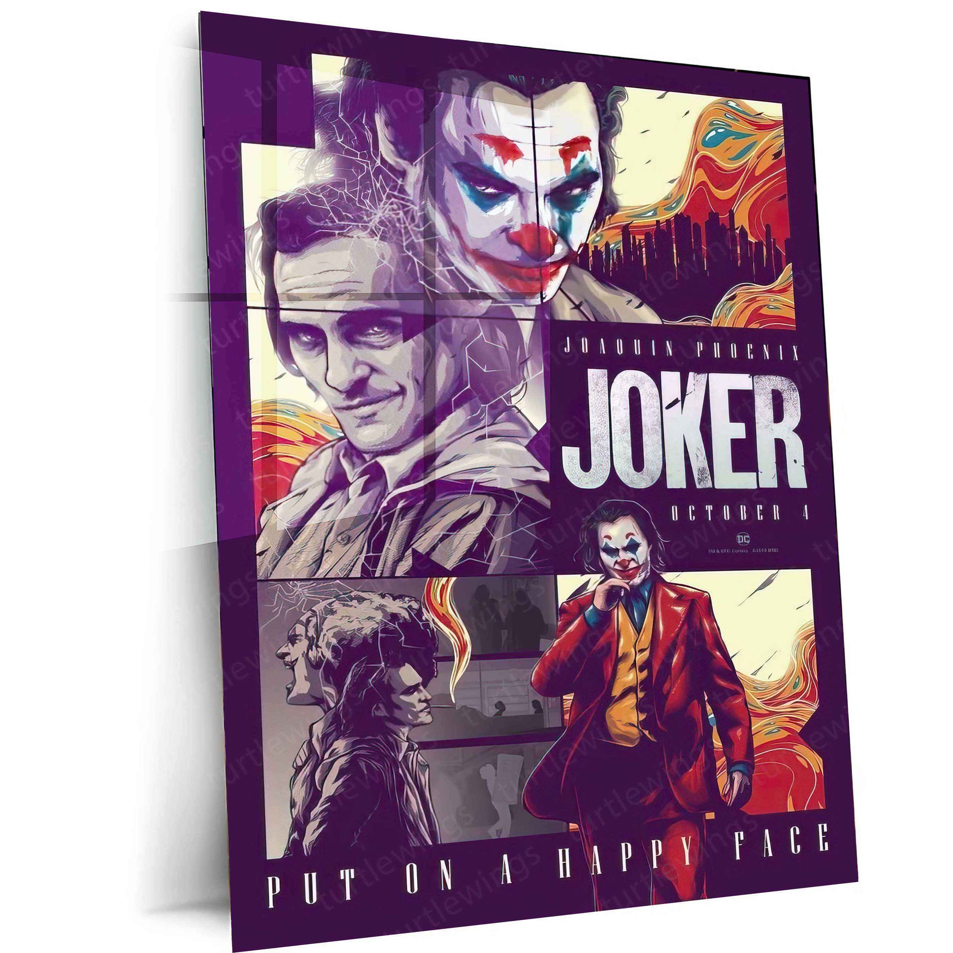 Joker Metal Poster | DC Comics Villain Wall Art | Dark & Gritty Gotham Aesthetic - TURTLEWINGS