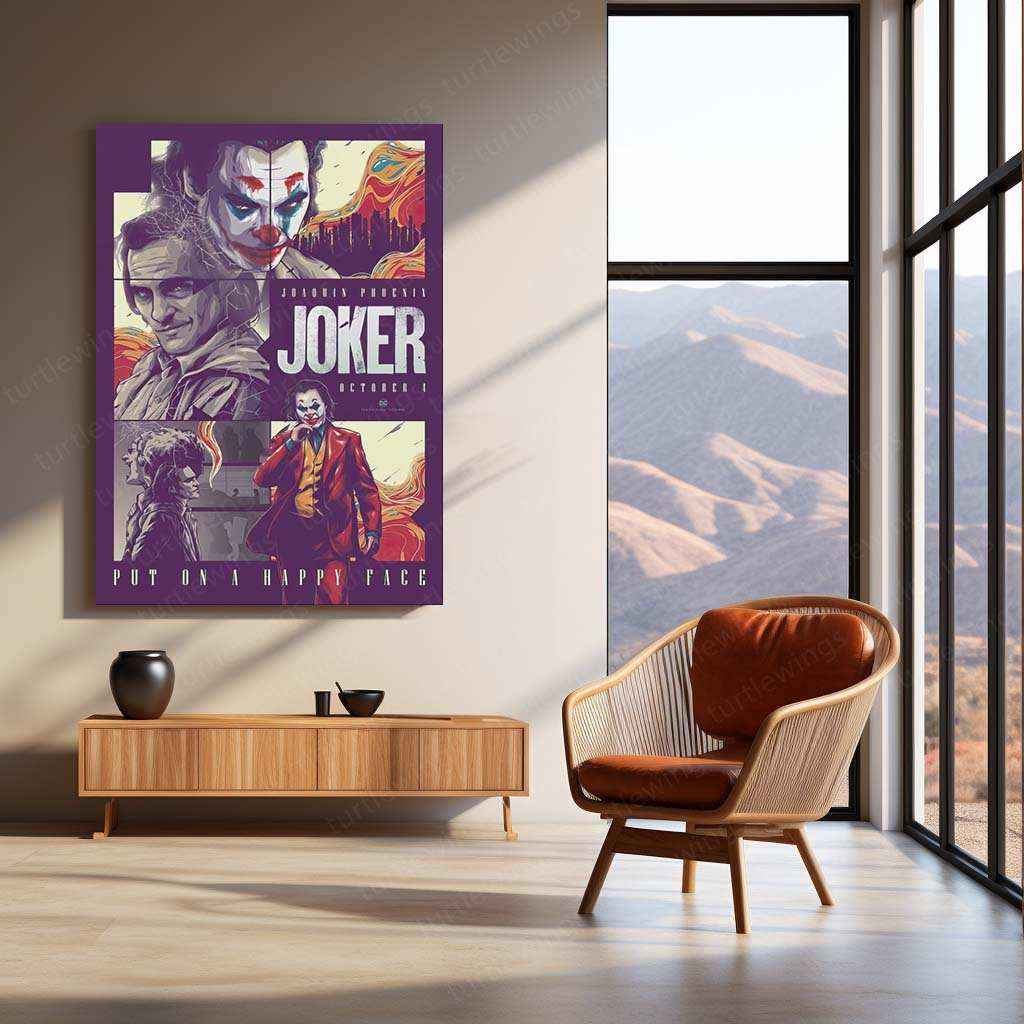 Joker Metal Poster | DC Comics Villain Wall Art | Dark & Gritty Gotham Aesthetic - TURTLEWINGS