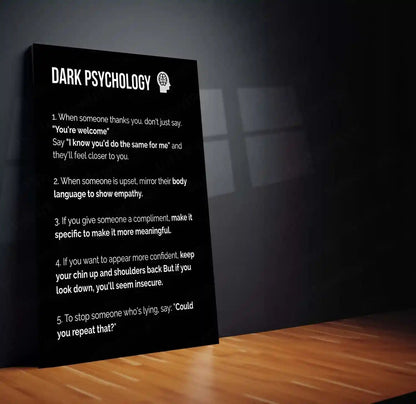 Quote Metal Poster | Dark Psychology – Human Behavior Insight Wall Art | Psychology Knowledge Inspirational Metal Frame - TURTLEWINGS