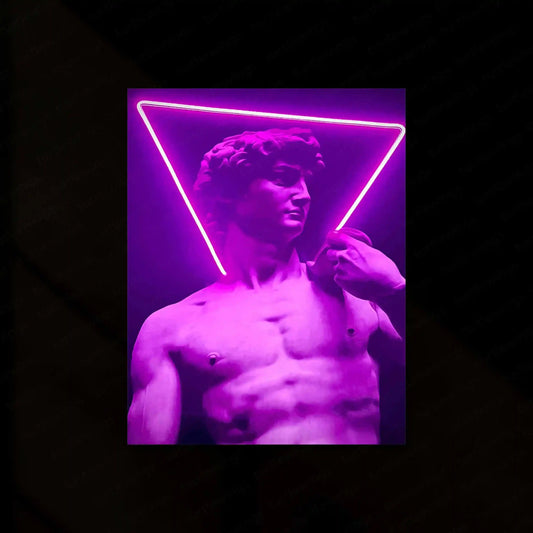 David Triangle Neon LED Metal Frame â Bold Geometric Art - TURTLEWINGS