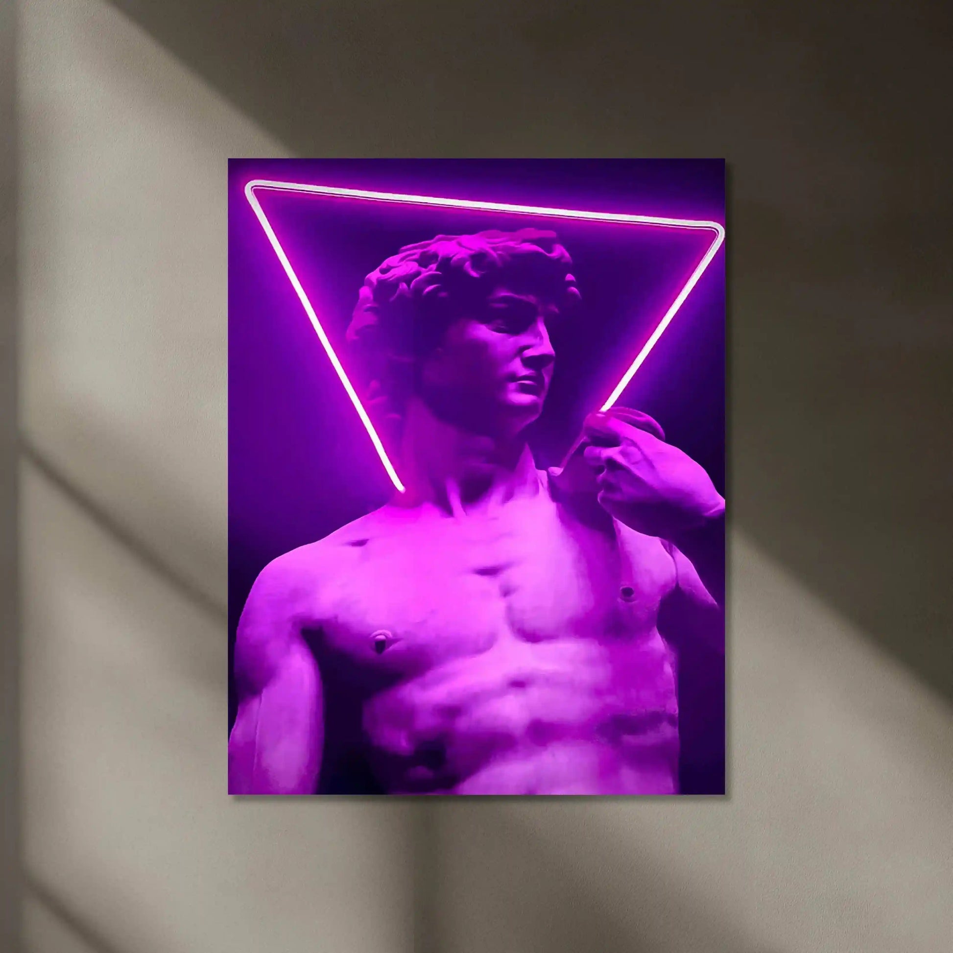 David Triangle Neon LED Metal Frame â Bold Geometric Art - TURTLEWINGS