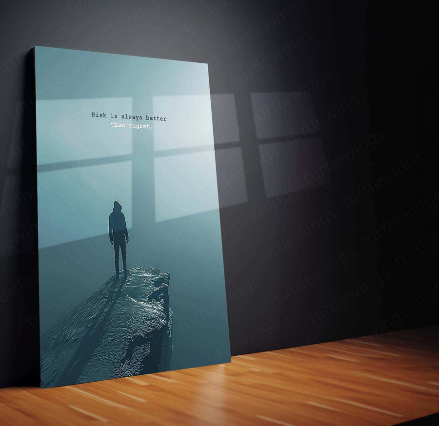 Shadowy Figure on Cliff Edge – Dramatic Landscape Artwork