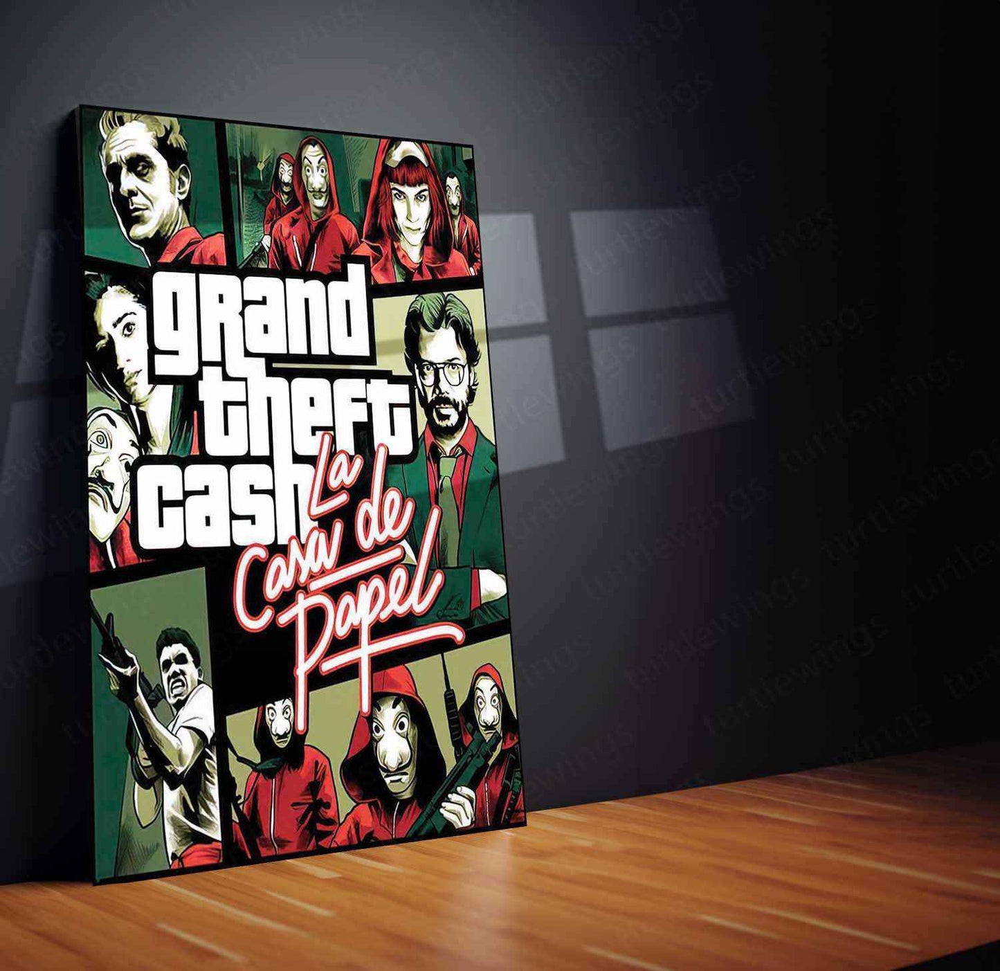 Money Heist Metal Poster | La Casa De Papel Wall Art | Iconic Heist Aesthetic Print - TURTLEWINGS