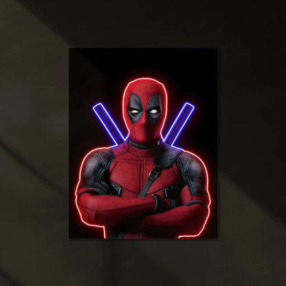 Deadpool Neon LED Metal Frame â Bold Merc with a Glow - TURTLEWINGS