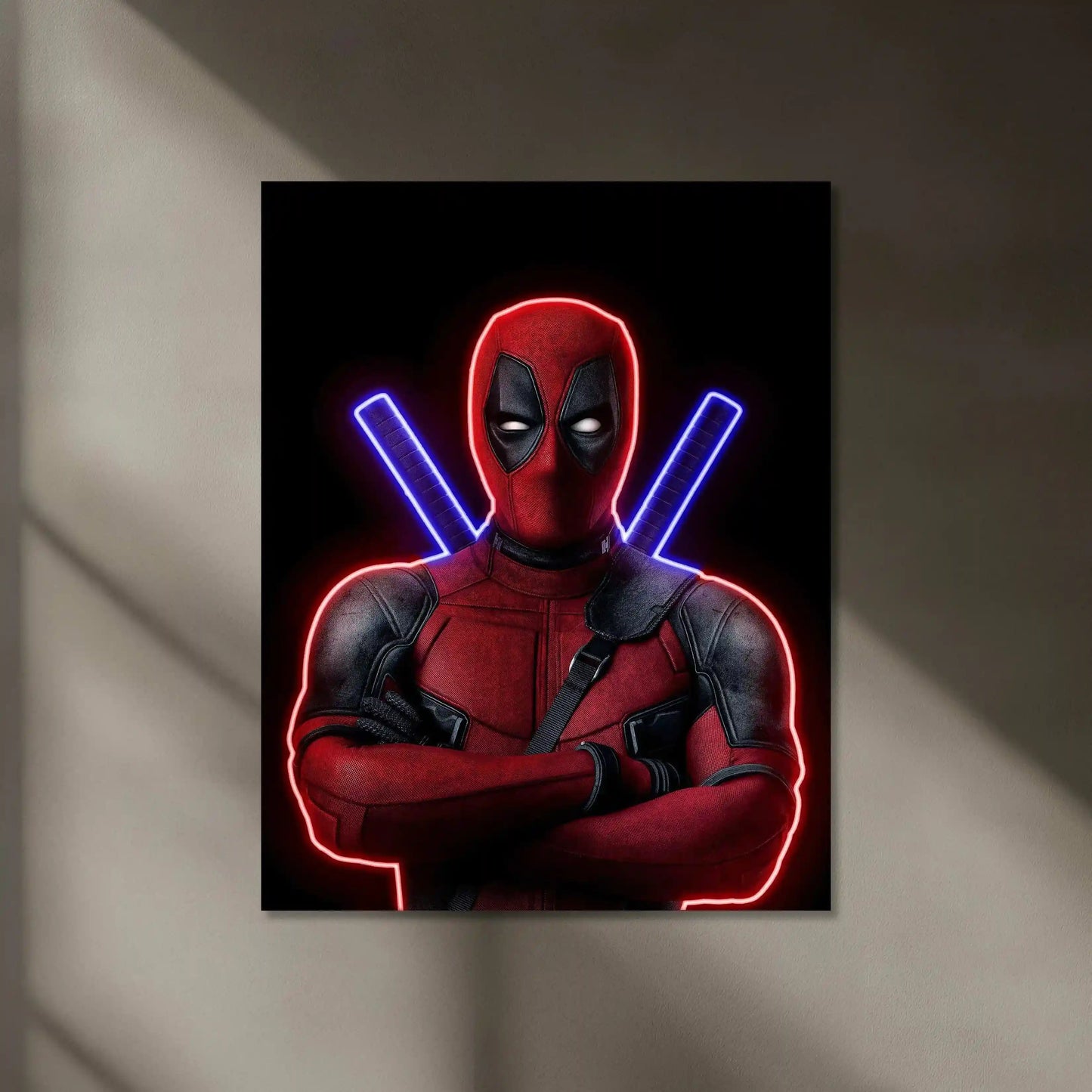 Deadpool Neon LED Metal Frame â Bold Merc with a Glow - TURTLEWINGS