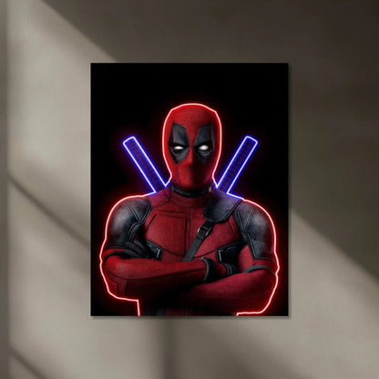 Deadpool Neon LED Metal Frame â Bold Merc with a Glow - TURTLEWINGS