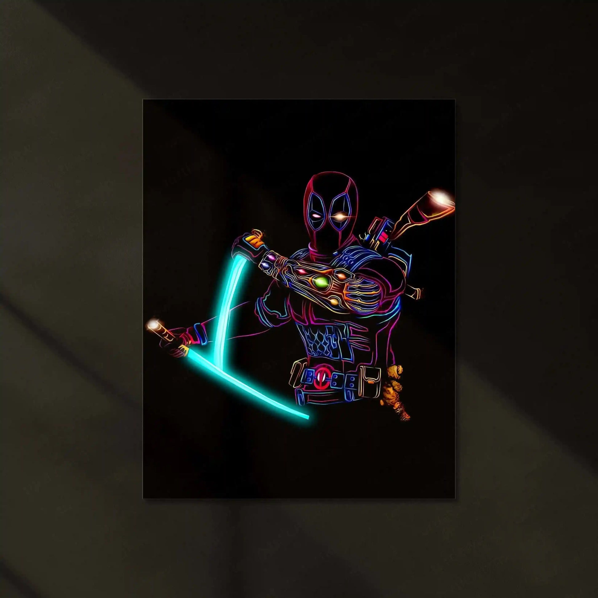 Deadpool Infinity Sith Neon LED Metal Poster â Ultimate Crossover Wall Art - TURTLEWINGS