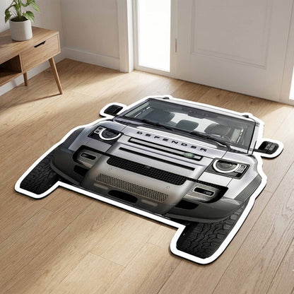 Land Rover Defender Floor Mat | Anti-Slip 3mm Absorbent Car-Style Flat Rug | Easy Clean Waterproof Designer Mat for Home & Garage