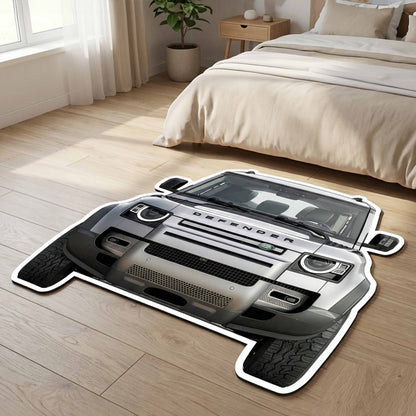 Land Rover Defender Floor Mat | Anti-Slip 3mm Absorbent Car-Style Flat Rug | Easy Clean Waterproof Designer Mat for Home & Garage