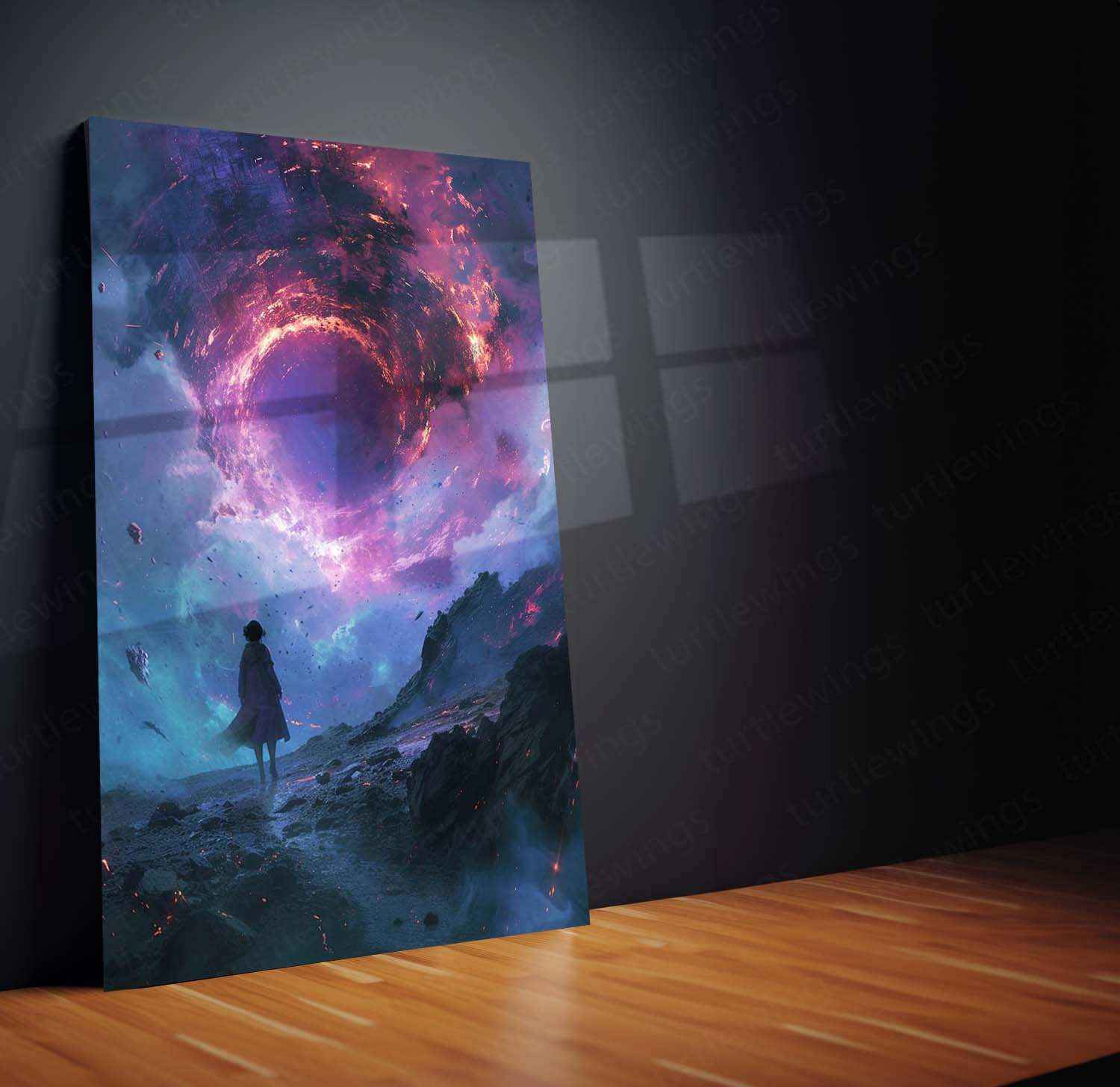 Mystical Goddess Portal Metal Poster | Fantasy & Spiritual Wall Art | Divine Energy Decor - TURTLEWINGS