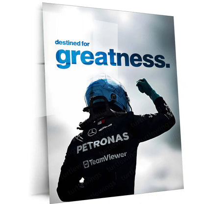 Quote Metal Poster | Destined for Greatness Metal Frame George Russell Inspired Motivational Wall Art | Future Champion Mindset Quote Metal Poster - TURTLEWINGS