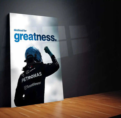 Quote Metal Poster | Destined for Greatness Metal Frame George Russell Inspired Motivational Wall Art | Future Champion Mindset Quote Metal Poster - TURTLEWINGS