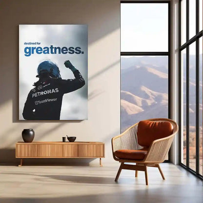 Quote Metal Poster | Destined for Greatness Metal Frame George Russell Inspired Motivational Wall Art | Future Champion Mindset Quote Metal Poster - TURTLEWINGS