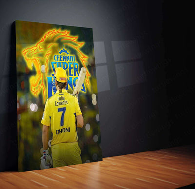 MS Dhoni CSK Metal Poster – The Heart of Chennai Super Kings - TURTLEWINGS