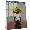Sunflower Boxer Surreal Metal Poster | Floral Fighter Aesthetic Wall Art | Contemporary Artistic Metal Print