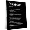 Quote Metal Poster | Discipline Explained – Consistency & Success Mindset Wall Art | Motivational Self-Discipline Metal Frame