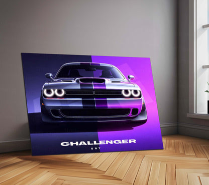 Dodge Challenger SRT LED Neon Metal Frame | American Muscle Car Wall Light | Premium LED Metal Artwork