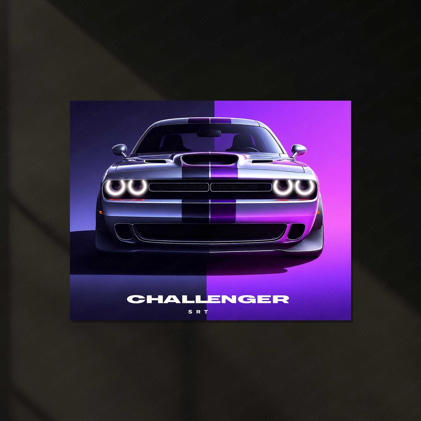 Dodge Challenger SRT LED Neon Metal Frame | American Muscle Car Wall Light | Premium LED Metal Artwork
