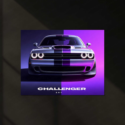 Dodge Challenger SRT LED Neon Metal Frame | American Muscle Car Wall Light | Premium LED Metal Artwork