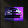 Dodge Challenger SRT LED Neon Metal Frame | American Muscle Car Wall Light | Premium LED Metal Artwork
