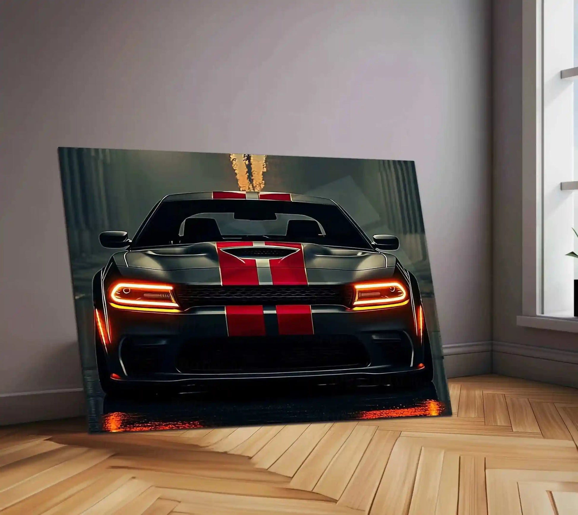 Dodge Racing Neon LED Metal Poster â Muscle Car Performance Wall Art - TURTLEWINGS