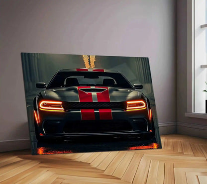 Dodge Racing Neon LED Metal Poster â Muscle Car Performance Wall Art - TURTLEWINGS