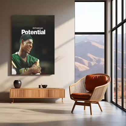 Quote Metal Poster | LeBron James – Don’t Waste Your Potential Metal Frame Greatness Responsibility & Championship Mindset Basketball Wall Art | Elite Standards Quote Metal Poster - TURTLEWINGS