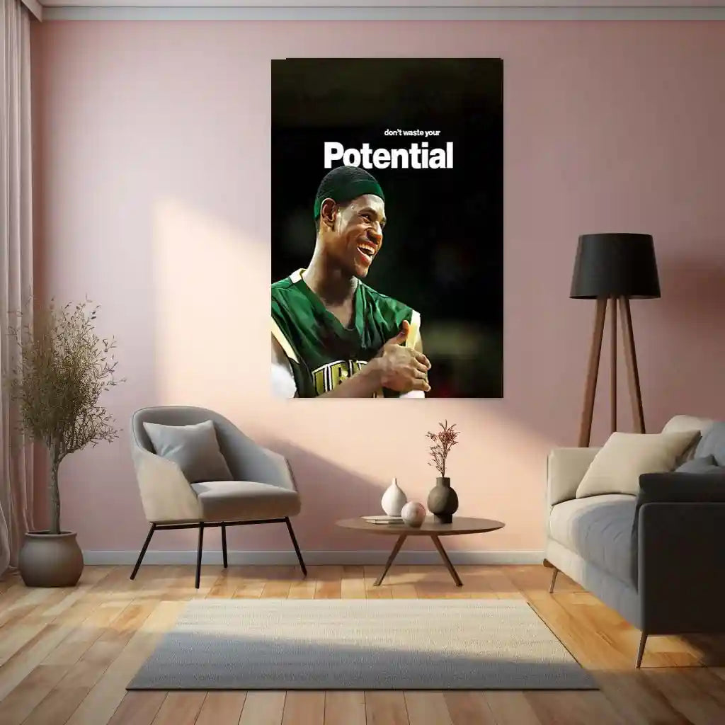 Quote Metal Poster | LeBron James – Don’t Waste Your Potential Metal Frame Greatness Responsibility & Championship Mindset Basketball Wall Art | Elite Standards Quote Metal Poster - TURTLEWINGS