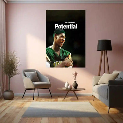 Quote Metal Poster | LeBron James – Don’t Waste Your Potential Metal Frame Greatness Responsibility & Championship Mindset Basketball Wall Art | Elite Standards Quote Metal Poster - TURTLEWINGS