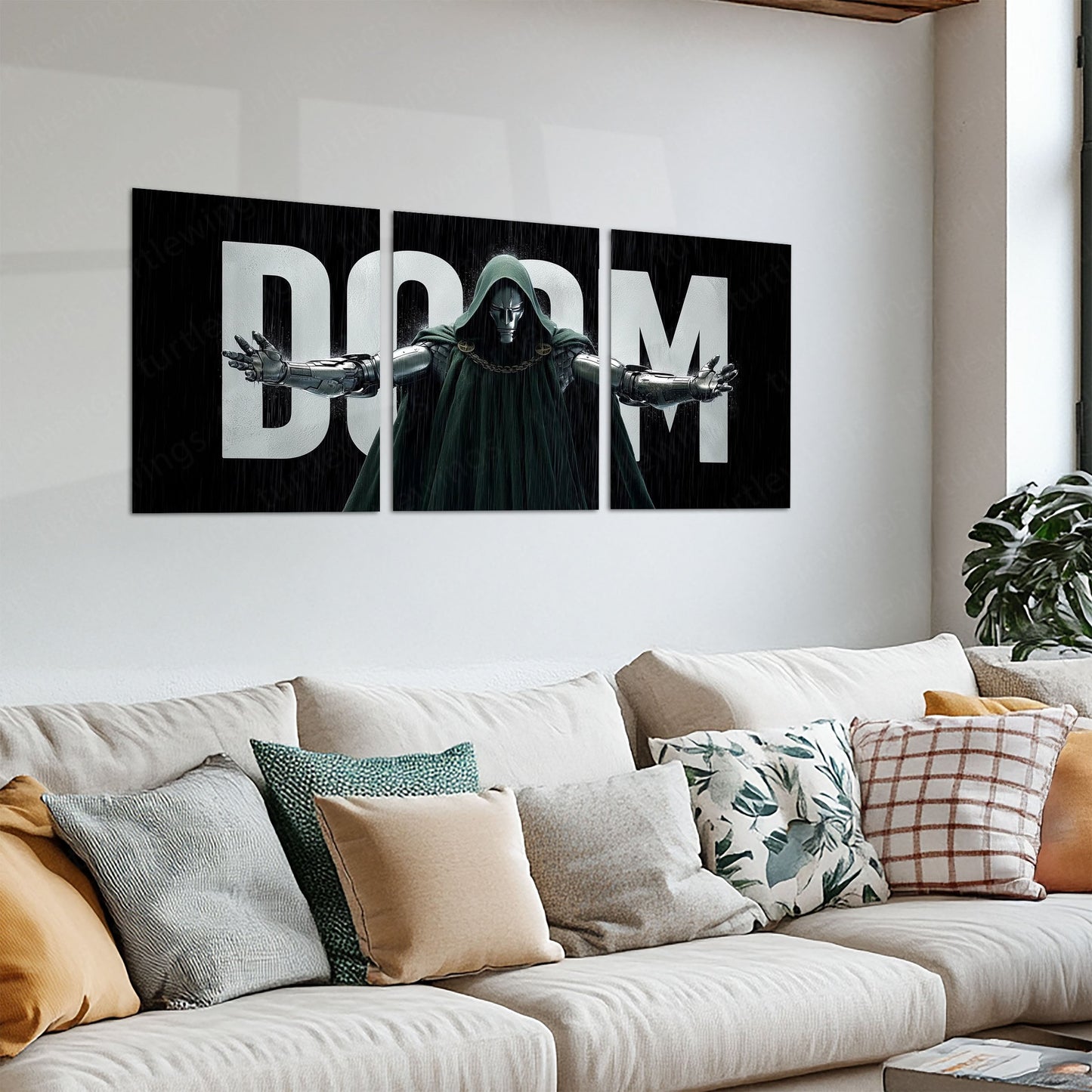 Marvel Metal Poster Set of 3 | Doctor Doom Supervillain Cinematic Triptych Wall Art