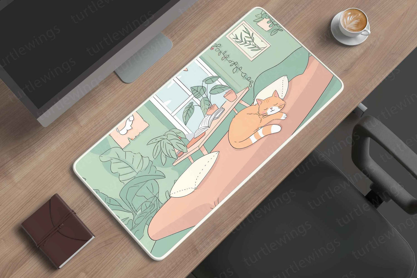 Sleepy Large Deskmat - Premium XL & XXL Gaming Mouse Pad - TURTLEWINGS