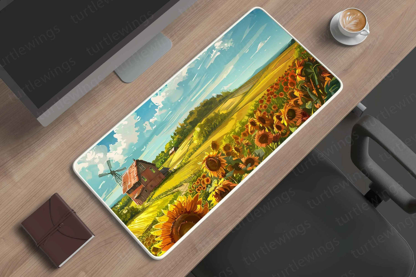 SunflowerField Large Deskmat - Premium XL & XXL Gaming Mouse Pad - TURTLEWINGS