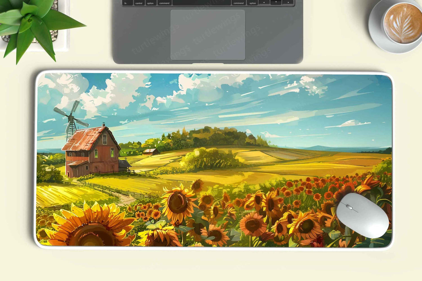 SunflowerField Large Deskmat - Premium XL & XXL Gaming Mouse Pad - TURTLEWINGS