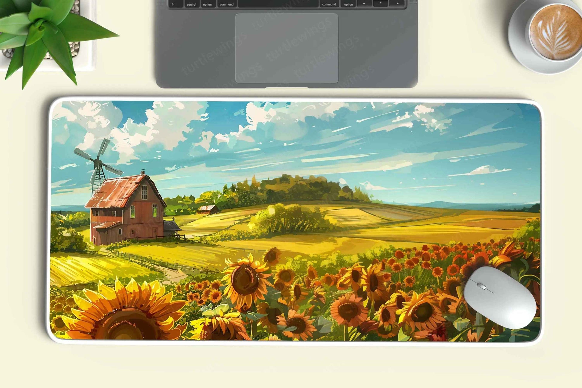 SunflowerField Large Deskmat - Premium XL & XXL Gaming Mouse Pad - TURTLEWINGS