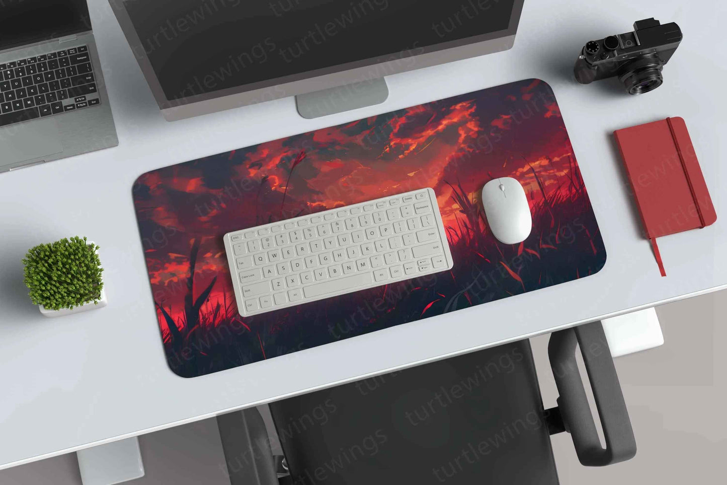 Red Large Deskmat - Premium XL & XXL Gaming Mouse Pad - TURTLEWINGS